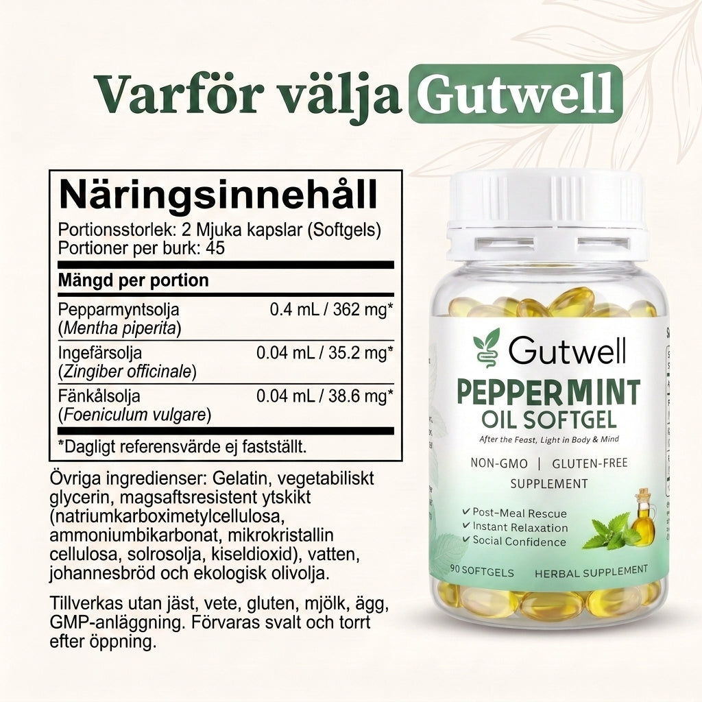 Gutwell Pepparmyntsolja Kapslar